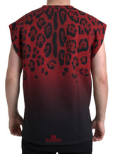 Roter Leoparden -Druck -Baumwoll -Tanktop