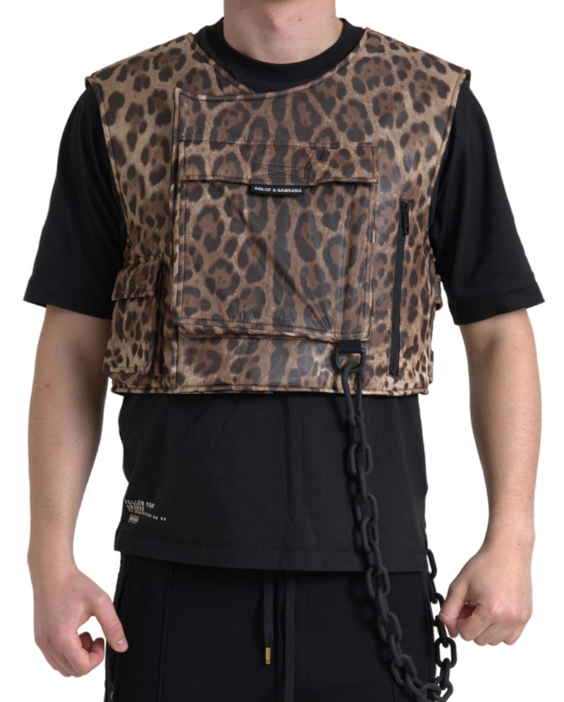 Seide Leopard Vest Exklusive Sportbekleidung