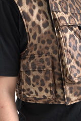 Seide Leopard Vest Exklusive Sportbekleidung