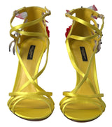 Sandales de sangle de cheville jaune enchanteur