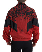 Chaqueta de suéter con cremallera de leopardo rojo