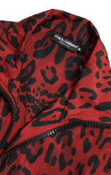 Giacca per maglione con zip leopardo rosso