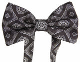 Elegant Silk Tied Bow Tie in Black & White