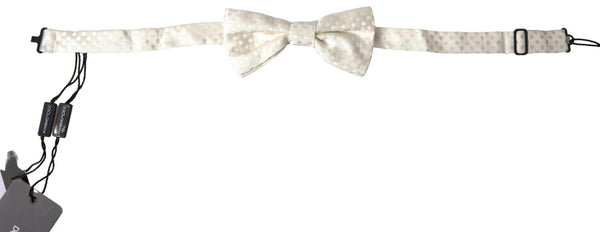 Élégant Ivory Fantasy Pattern Silk Bow Clie