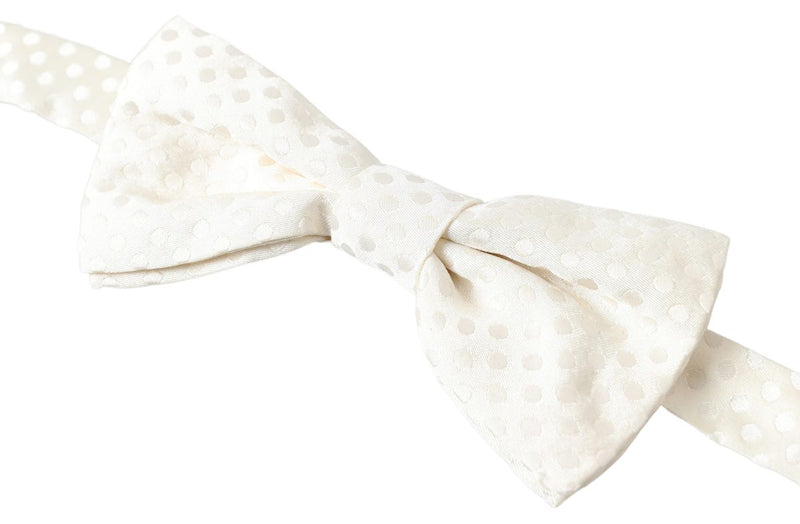 Élégant Ivory Fantasy Pattern Silk Bow Clie