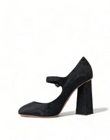 Brocade noire chic Mary Janes Pumps