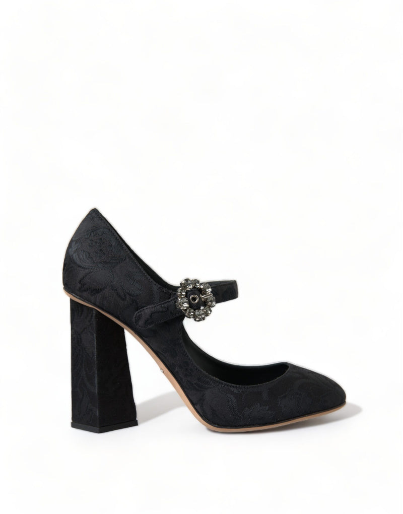 Brocade noire chic Mary Janes Pumps