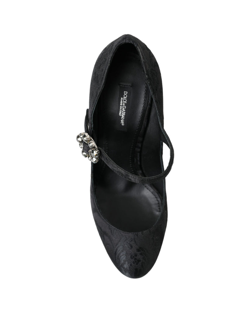 Brocade noire chic Mary Janes Pumps