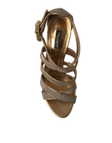 Bronzekristall Stiletto -Absätze Sandalen