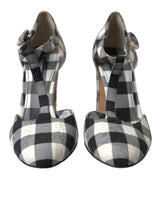 Chic Gingham T-strap Αντλίες: Timeless Mary Jane Heels