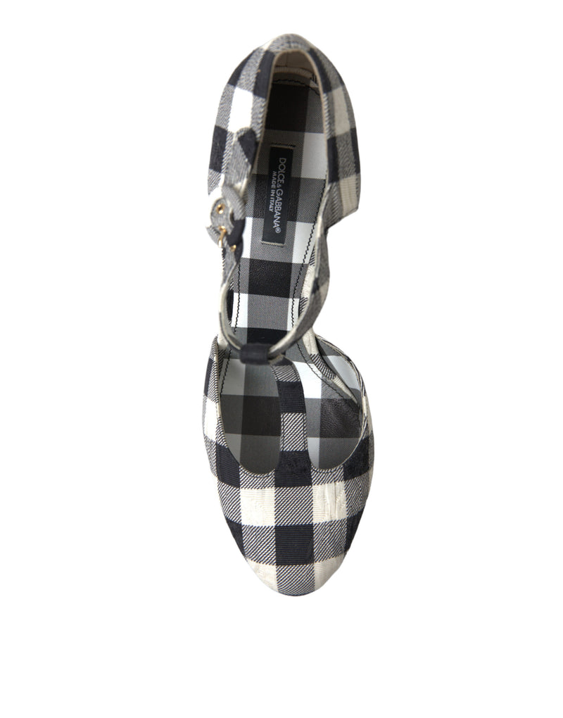 Pompe chic Gingham a tracolle a T: senza tempo Mary Jane Teli