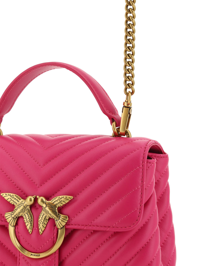 Chic Pink Quilted Leder Mini Handtasche