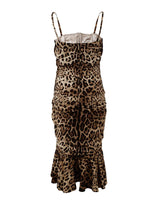 Elegante vestido de leopardo estampado cady