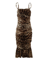 Elegante vestido de leopardo estampado cady