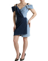 Elegantes zweifarbiges blaues Scheidekleid