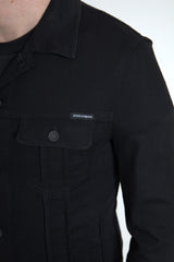 Elegante schwarze Denim -Logojacke