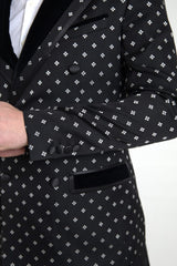 Elegante blazer sottile a motivi geometrici