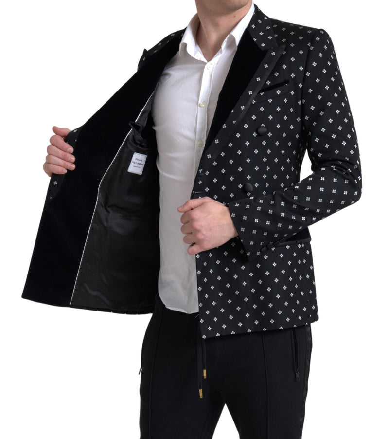 Elegante blazer delgada con estampado geométrico