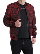 Giacca da bomber con stampa leopardata