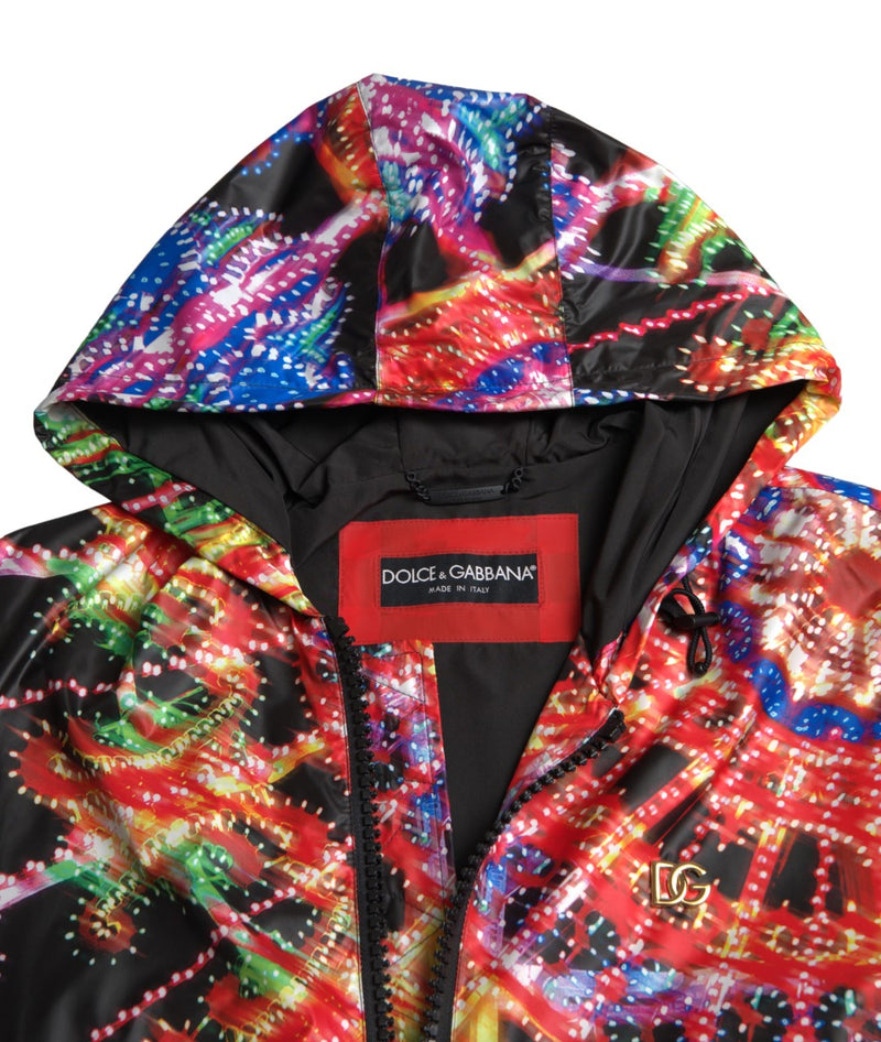 Multicolor Full Reißverschluss -Kapuzenpullover