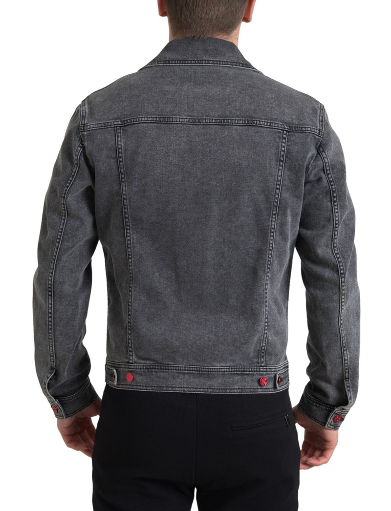 Veste élégante en denim extensible gris