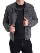 Elegante graue Dehnungsjacke