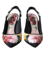 Floral Slingback τακούνια με λεπτομέρειες Crystal Luxe