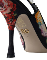 Blumen -Slingback -Absätze mit luxuriösen Kristalldetails