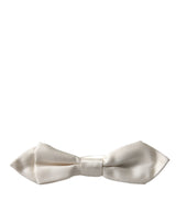 Elegant White Silk Bow Tie