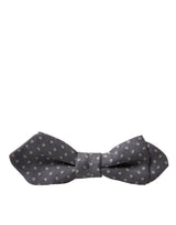 Κομψό μεταξωτό γκρι polka dot bow tie