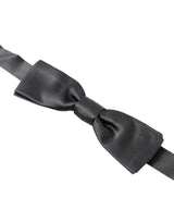 Elegant Dark Anthracite Silk Bow Tie