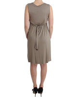 Vestido hasta la rodilla con vaina en beige