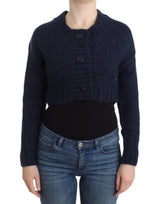 Cardigan blu cropped chic