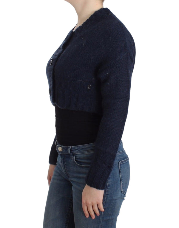 Cardigan blu cropped chic