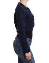 Cardigan blu cropped chic