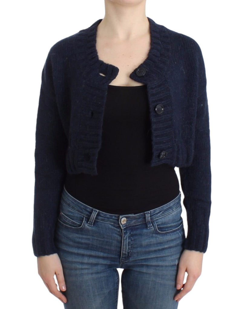 Cardigan blu cropped chic