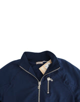 Cardigan zip blu chic con dettaglio del logo