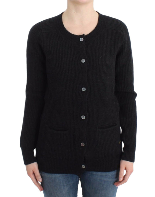 Cardigan di lana back trasparente chic