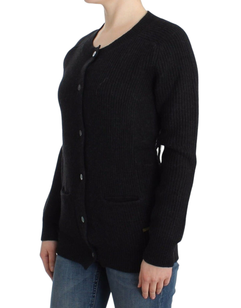 Cardigan di lana back trasparente chic