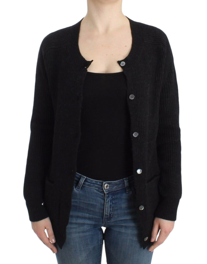 Cardigan di lana back trasparente chic