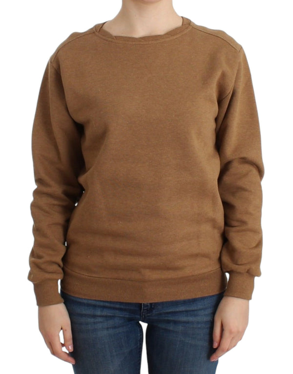 Chic brauner Crewneck -Baumwollpullover