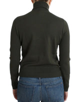 Chic Green Rollkragenpullover Virgin Wollpullover