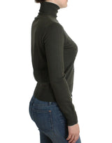 Chic Green Rollkragenpullover Virgin Wollpullover