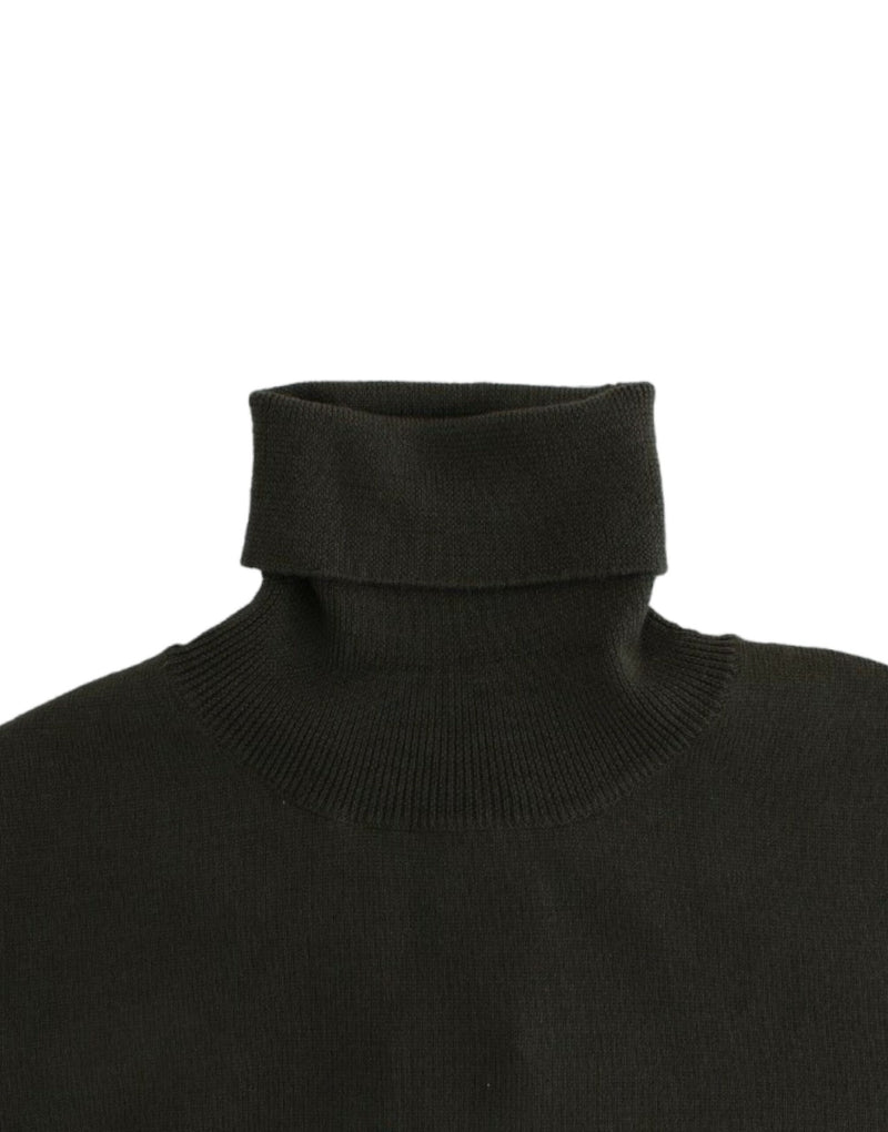 Chic Green Turtleneck Virgin Wool πουλόβερ