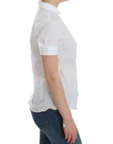 Blusa blanca de algodón blanco de algodón corta