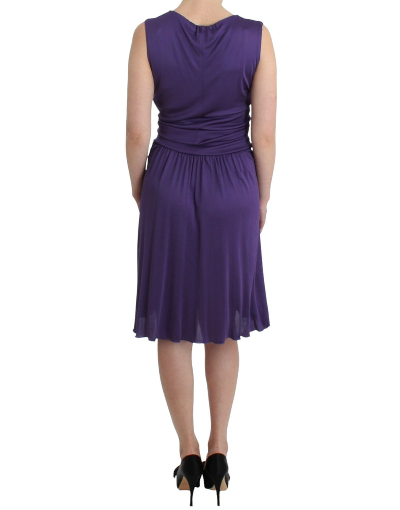 Robe en jersey élégante pour le genou violet