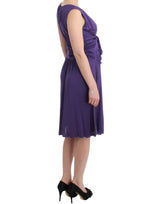 Robe en jersey élégante pour le genou violet