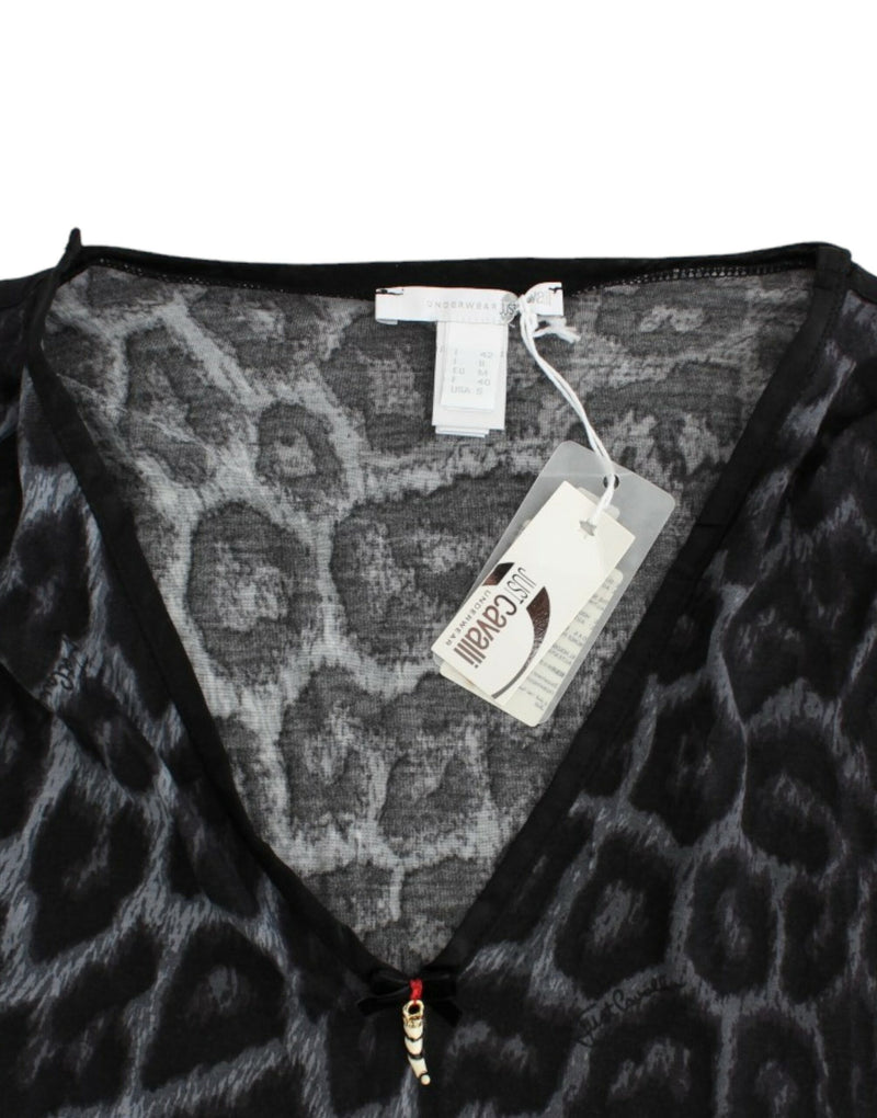 Top modal de cuello en V de leopardo sensual