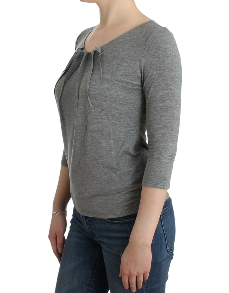 Elegante jumper grigio cashmere-blend