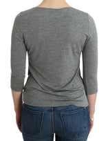 Elegante jumper grigio cashmere-blend